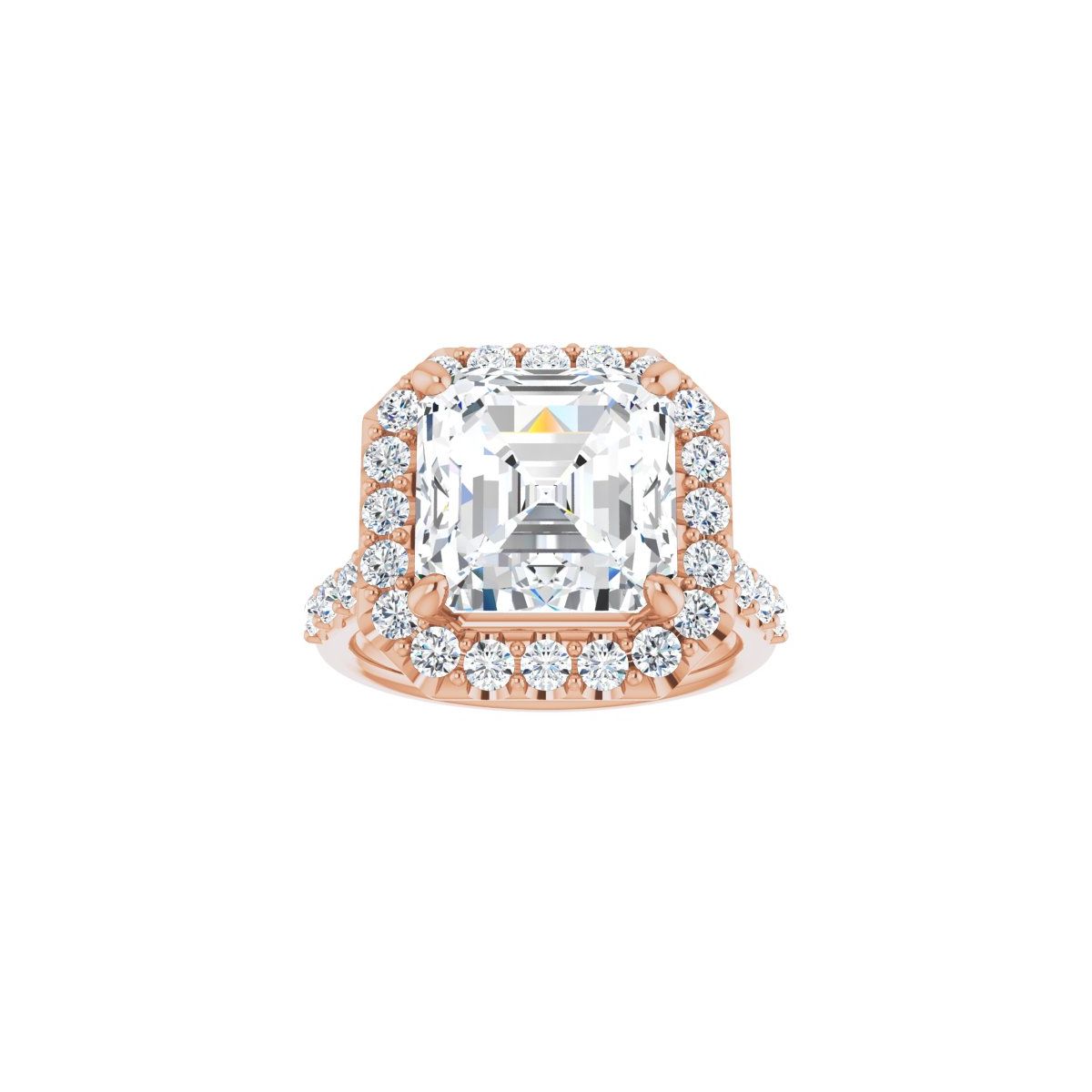 Asscher Halo-Style Engagement Ring Semi-Mount - gallery - Series 123541
