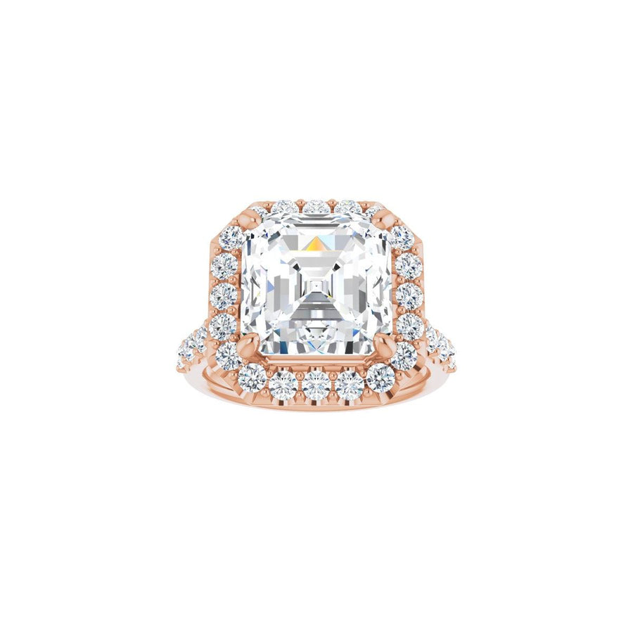 Asscher Halo-Style Engagement Ring Semi-Mount - gallery - Series 123541