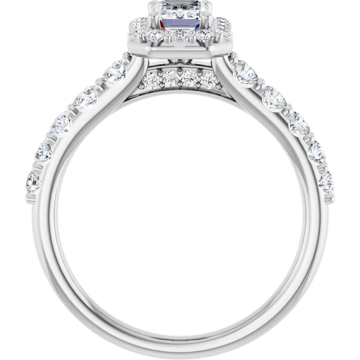 Emerald Halo-Style Engagement Ring Semi-Mount - gallery - Series 123541