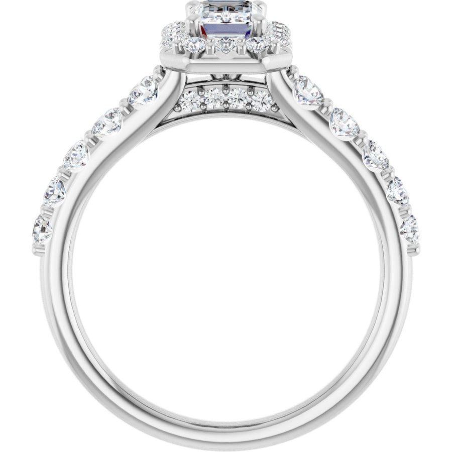 Emerald Halo-Style Engagement Ring Semi-Mount - gallery - Series 123541