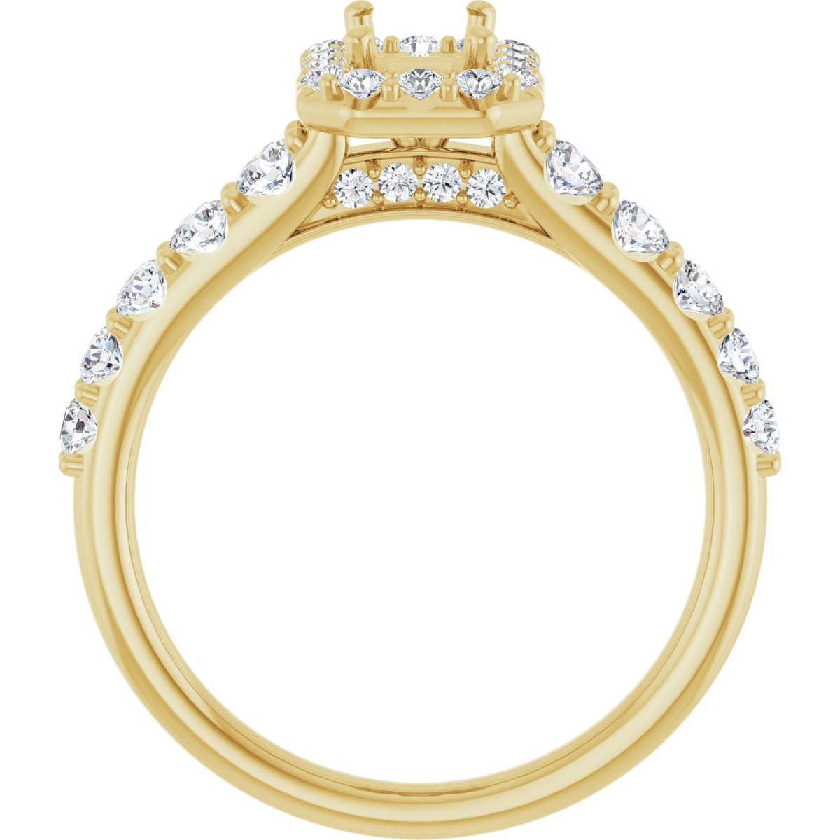 Emerald Halo-Style Engagement Ring Semi-Mount - gallery - Series 123541
