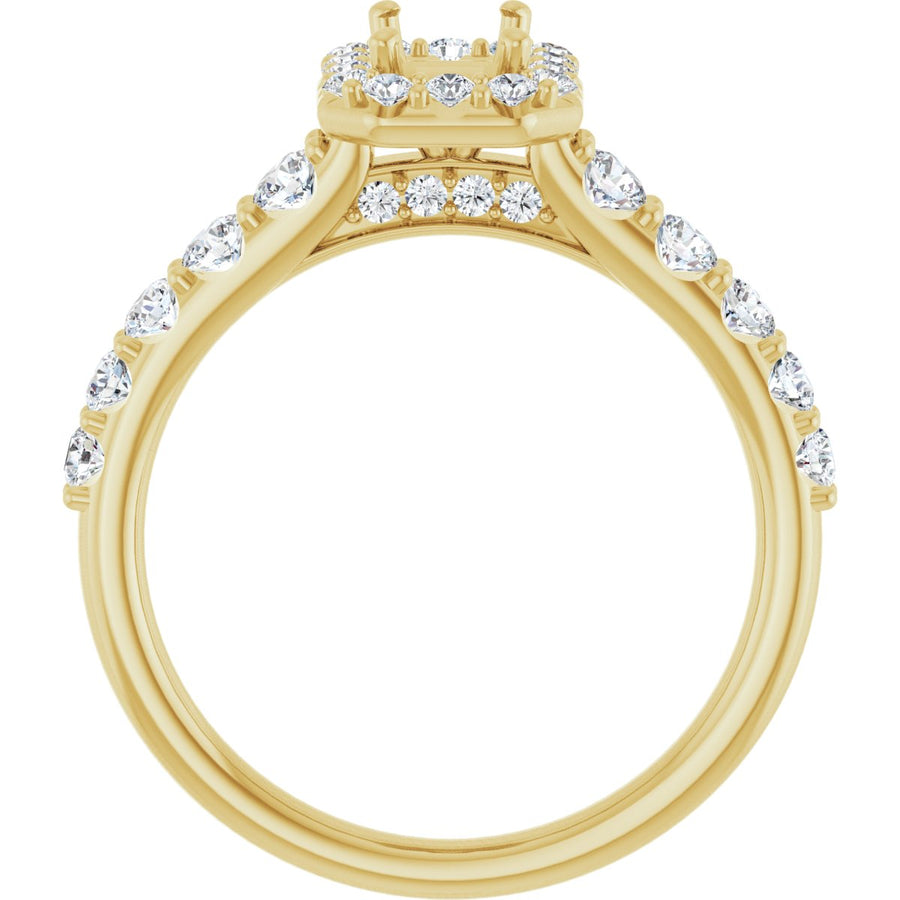 Emerald Halo-Style Engagement Ring Semi-Mount - gallery - Series 123541
