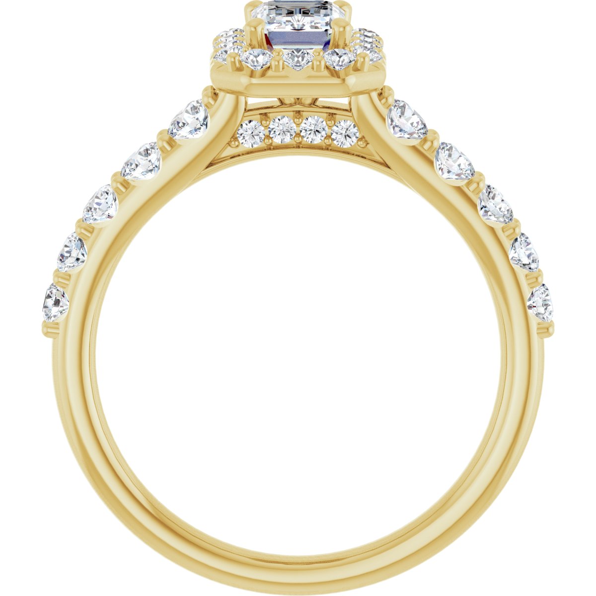 Emerald Halo-Style Engagement Ring Semi-Mount - gallery - Series 123541
