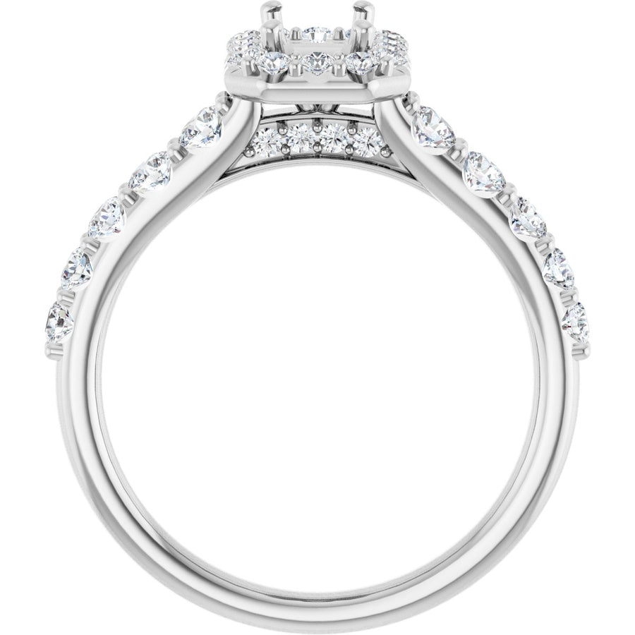 Emerald Halo-Style Engagement Ring Semi-Mount - gallery - Series 123541