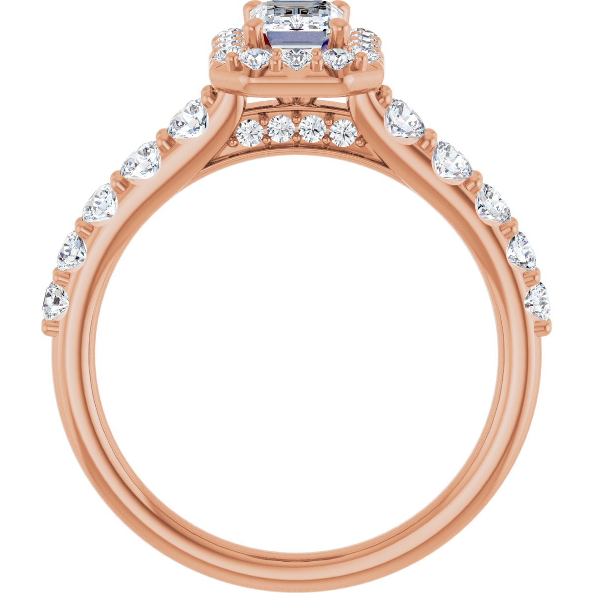 Emerald Halo-Style Engagement Ring Semi-Mount - gallery - Series 123541