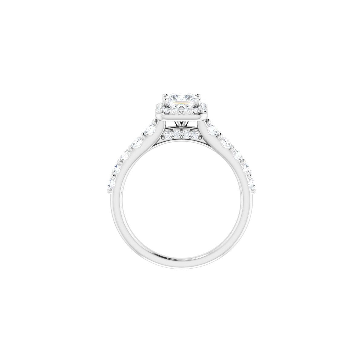 Square Halo-Style Engagement Ring Semi-Mount - gallery - Series 123541