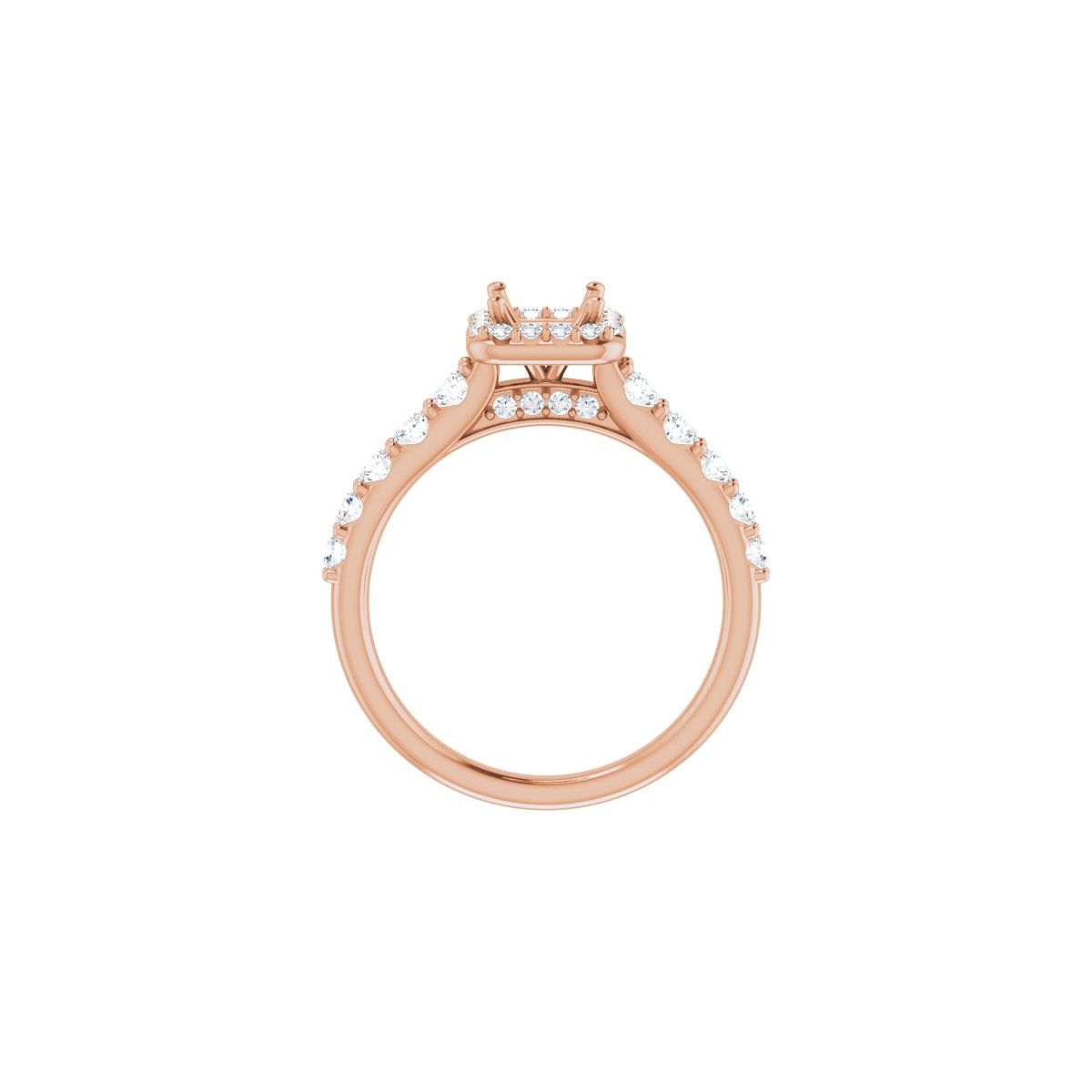 Square Halo-Style Engagement Ring Semi-Mount - gallery - Series 123541