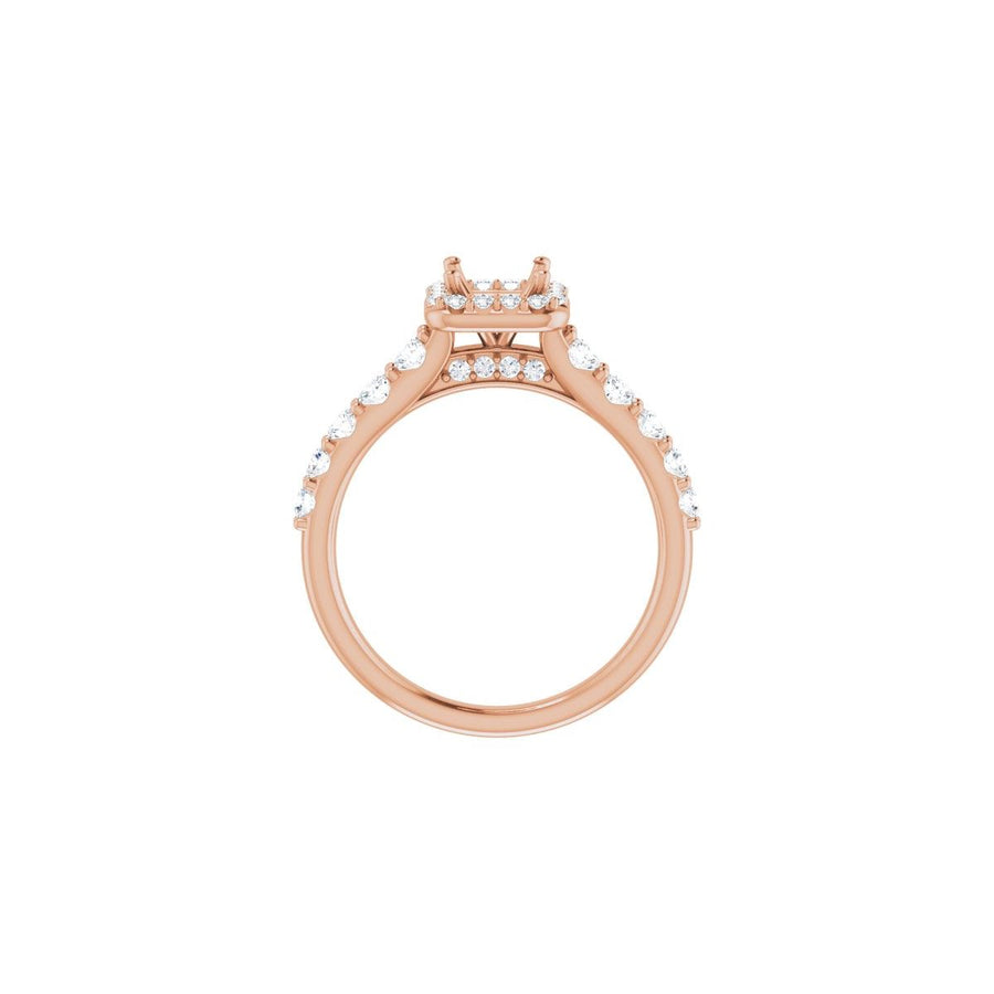 Square Halo-Style Engagement Ring Semi-Mount - gallery - Series 123541
