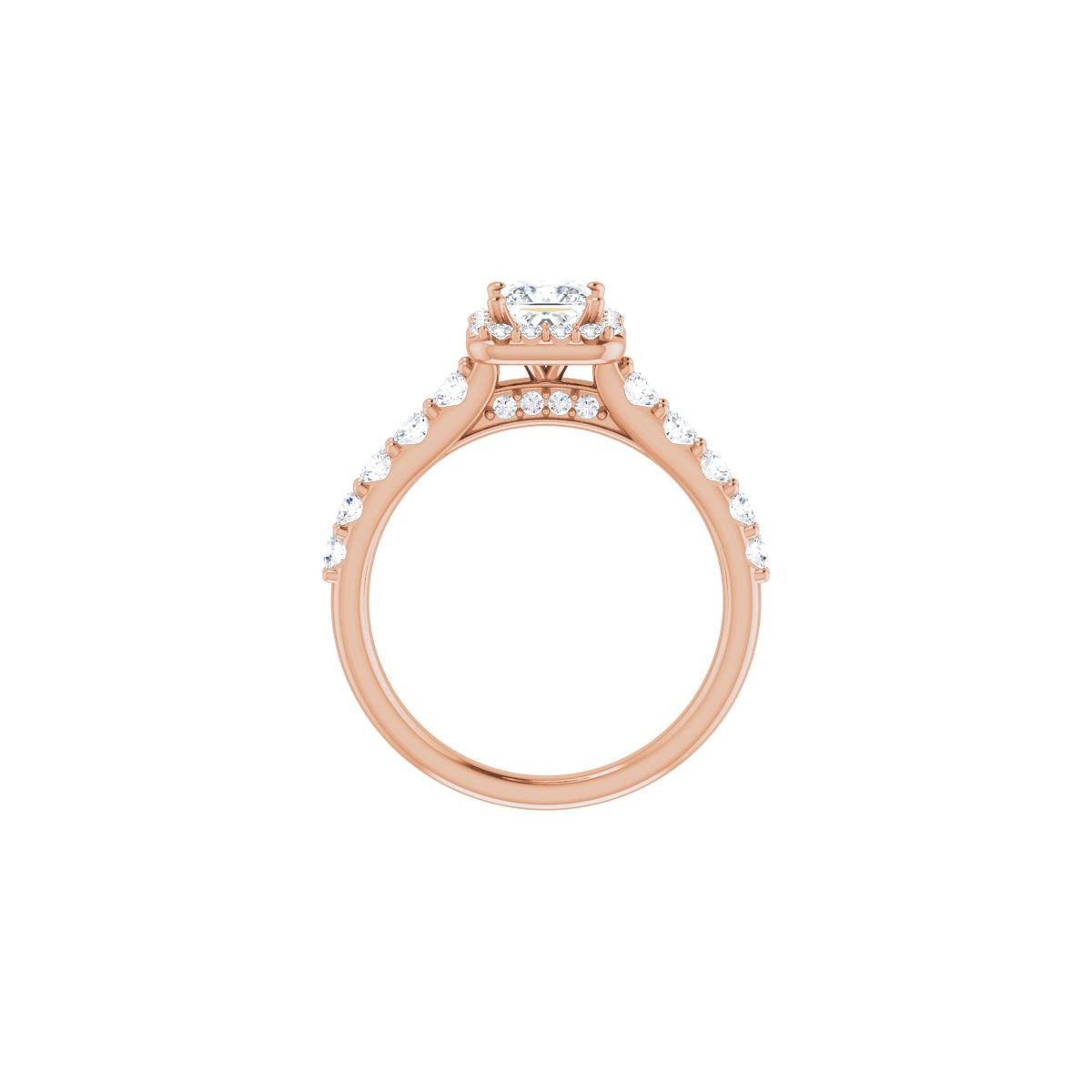 Square Halo-Style Engagement Ring Semi-Mount - gallery - Series 123541
