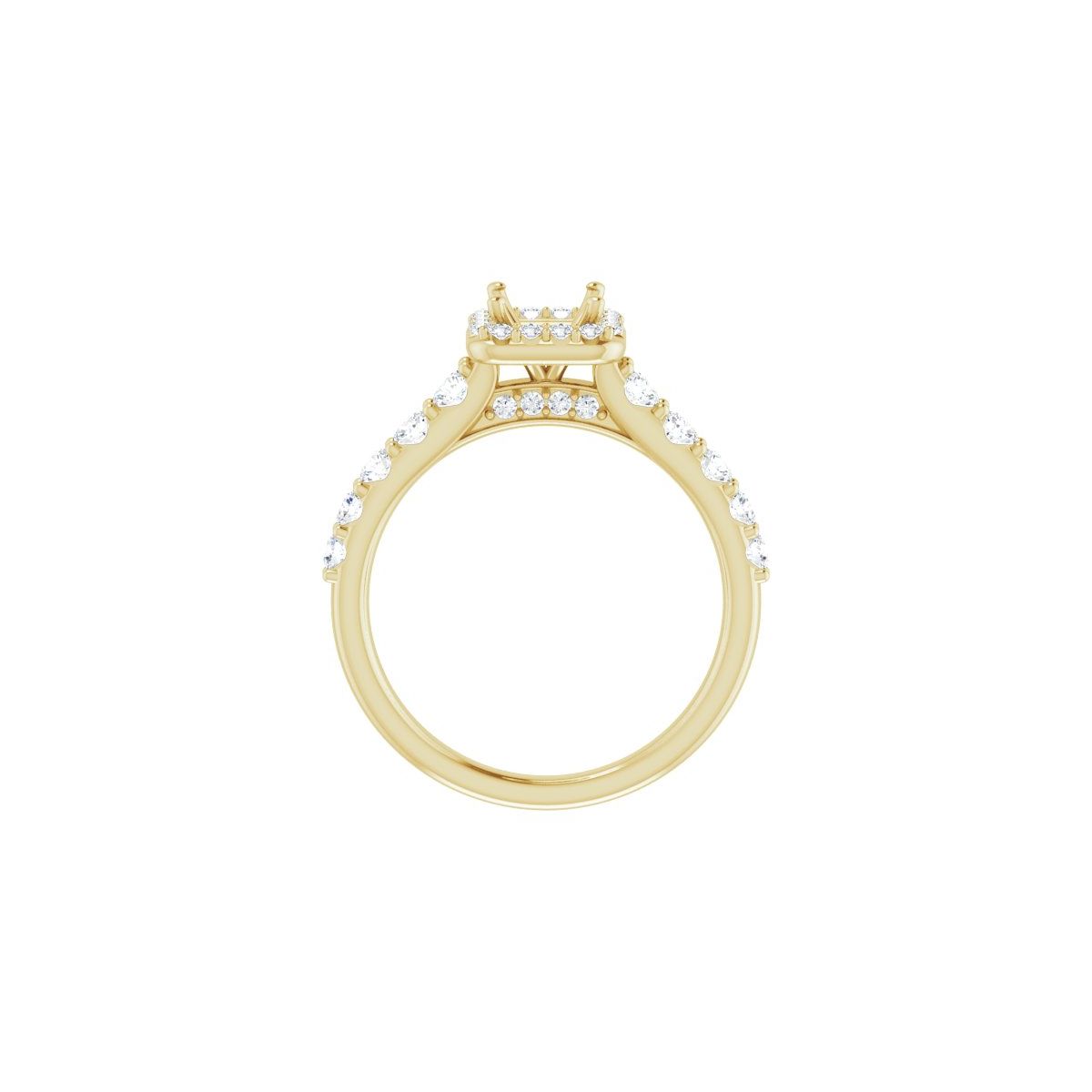 Square Halo-Style Engagement Ring Semi-Mount - gallery - Series 123541