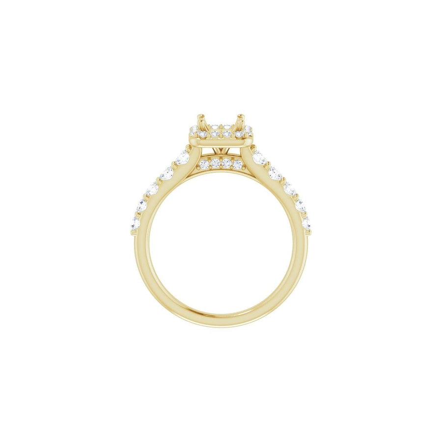 Square Halo-Style Engagement Ring Semi-Mount - gallery - Series 123541