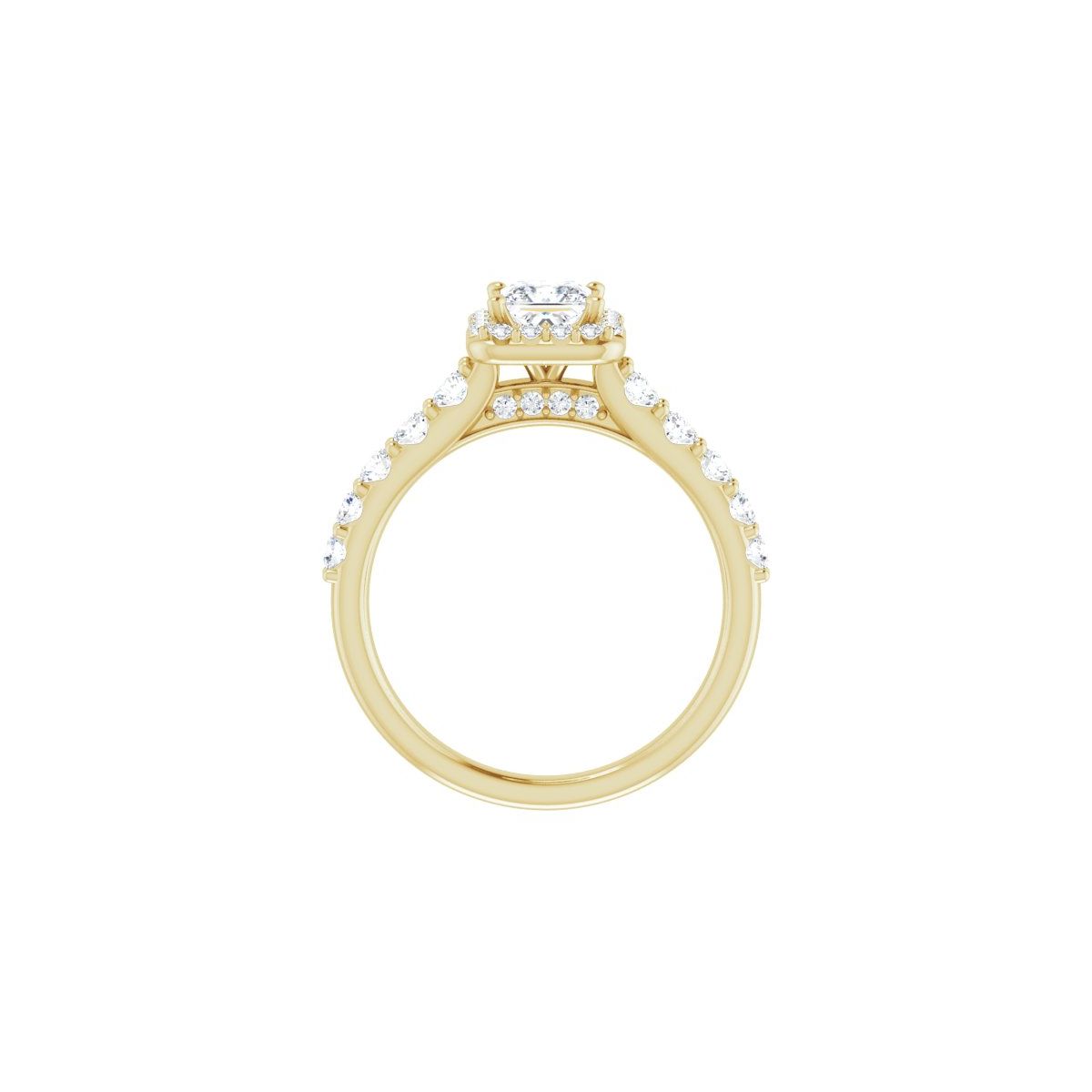 Square Halo-Style Engagement Ring Semi-Mount - gallery - Series 123541