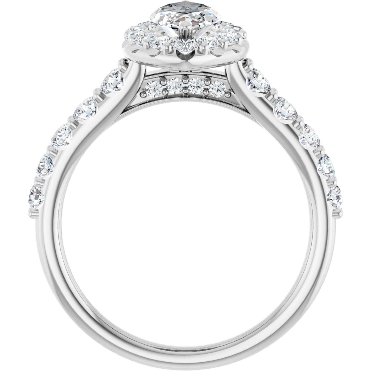 Marquise Halo-Style Engagement Ring Semi-Mount - gallery - Series 123541