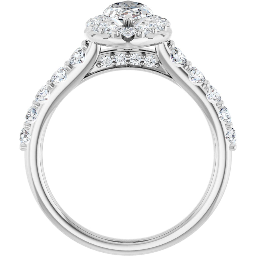 Marquise Halo-Style Engagement Ring Semi-Mount - gallery - Series 123541