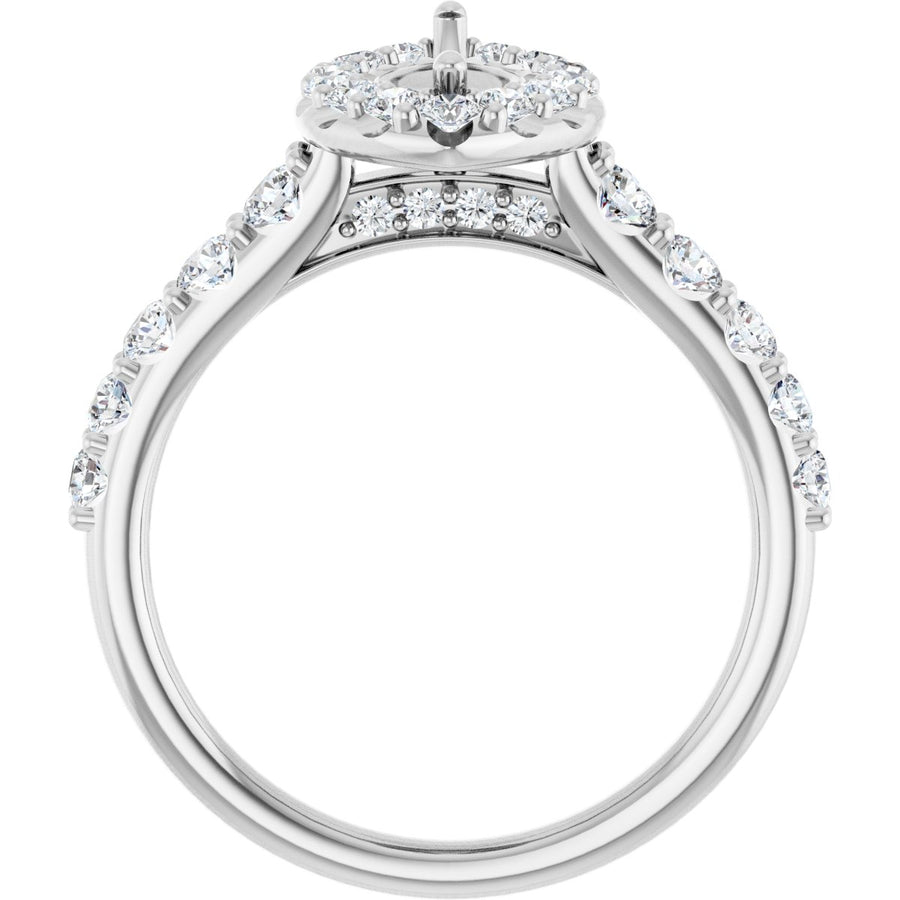 Marquise Halo-Style Engagement Ring Semi-Mount - gallery - Series 123541