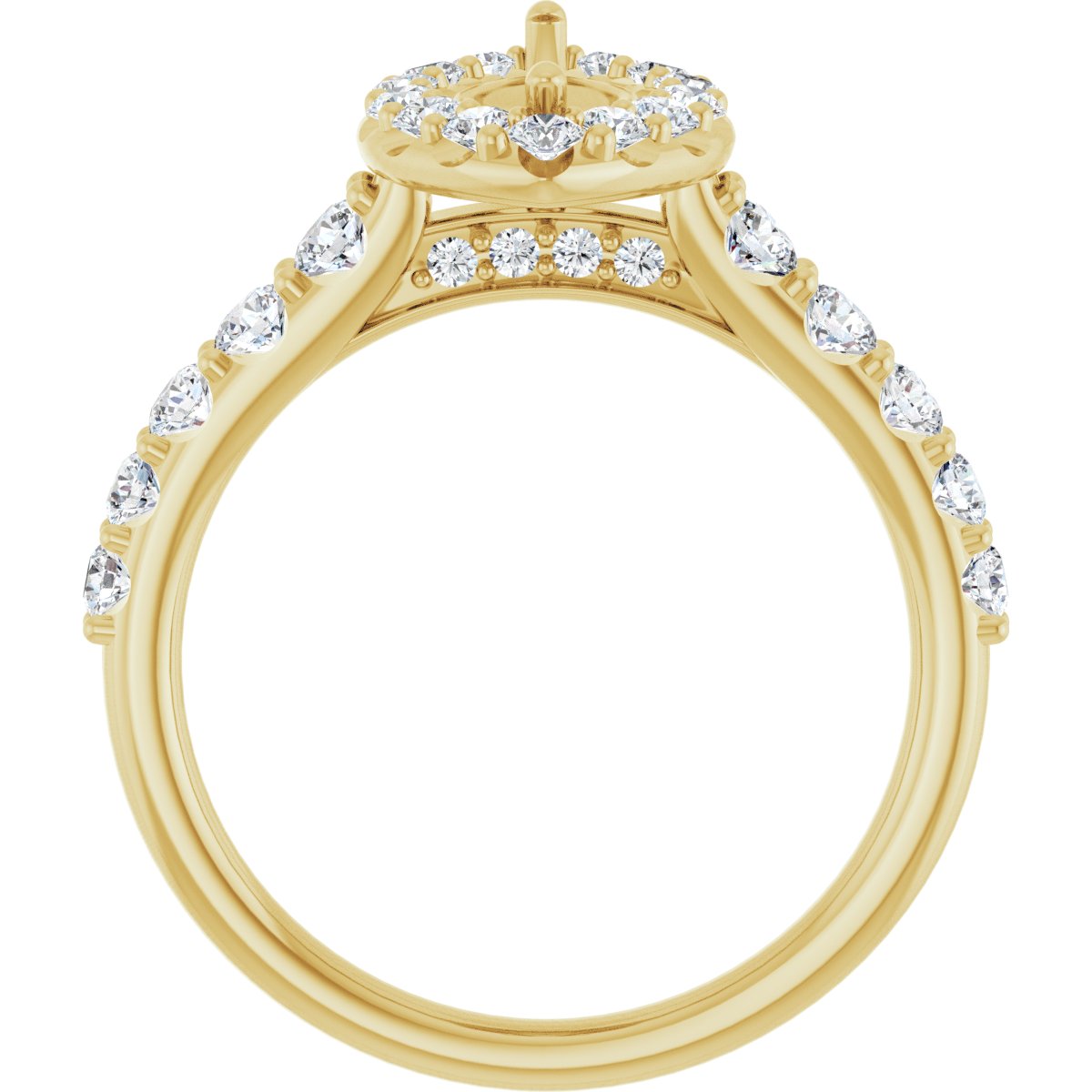 Marquise Halo-Style Engagement Ring Semi-Mount - gallery - Series 123541