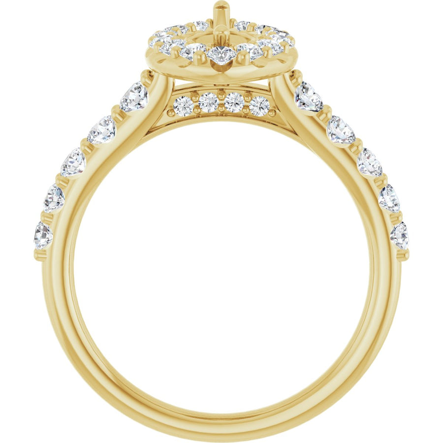 Marquise Halo-Style Engagement Ring Semi-Mount - gallery - Series 123541