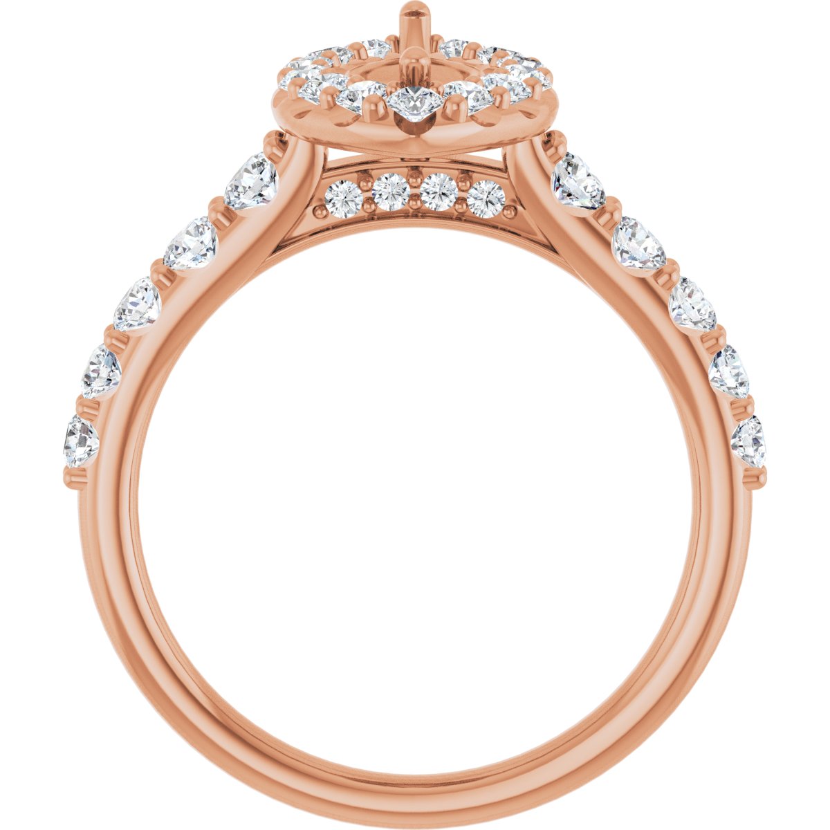 Marquise Halo-Style Engagement Ring Semi-Mount - gallery - Series 123541