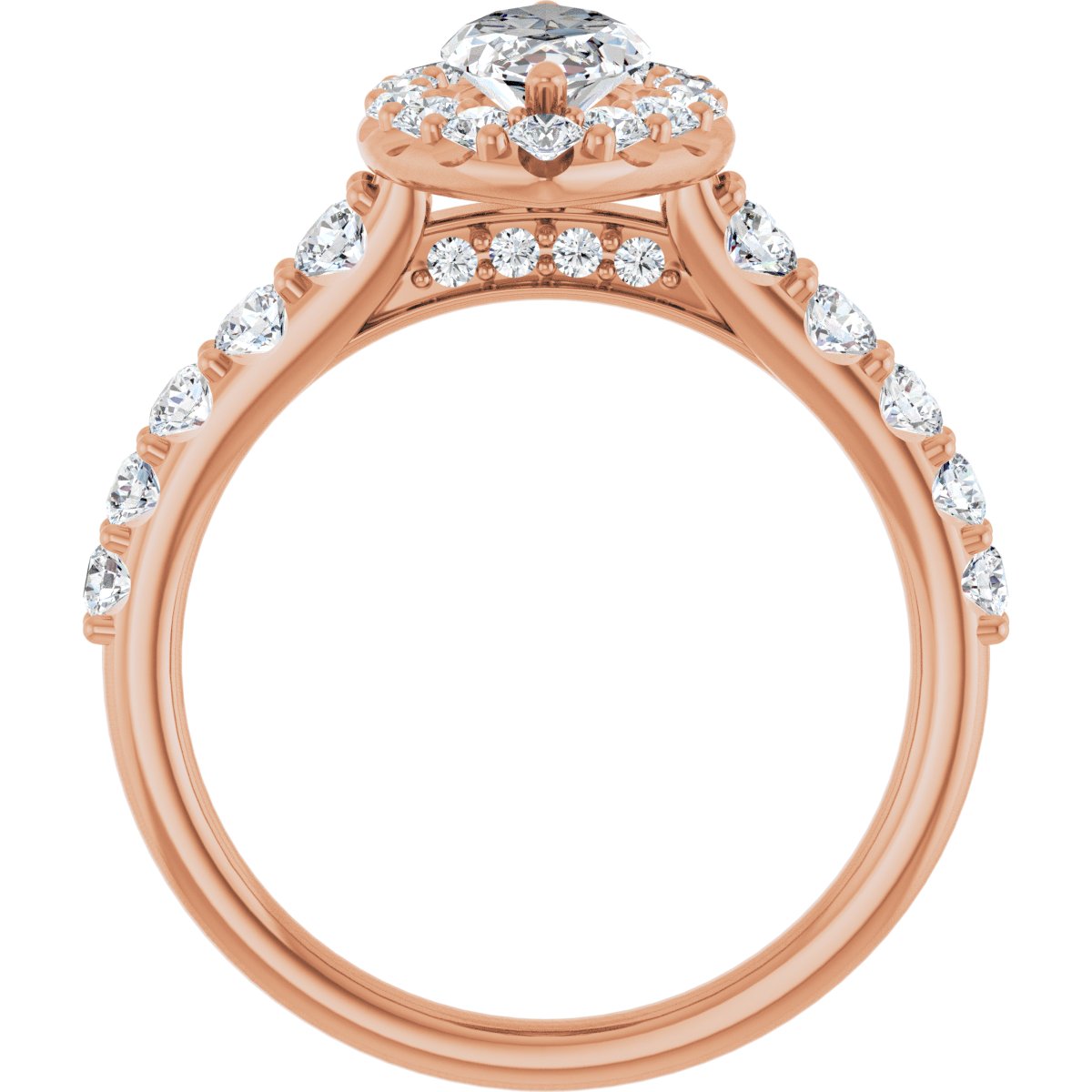 Marquise Halo-Style Engagement Ring Semi-Mount - gallery - Series 123541