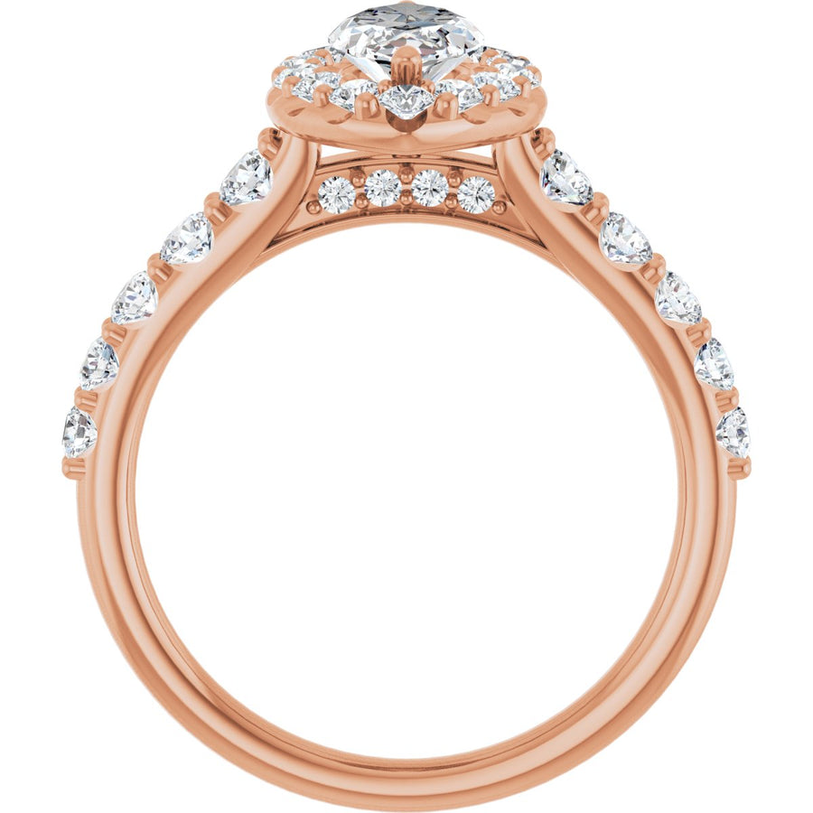 Marquise Halo-Style Engagement Ring Semi-Mount - gallery - Series 123541