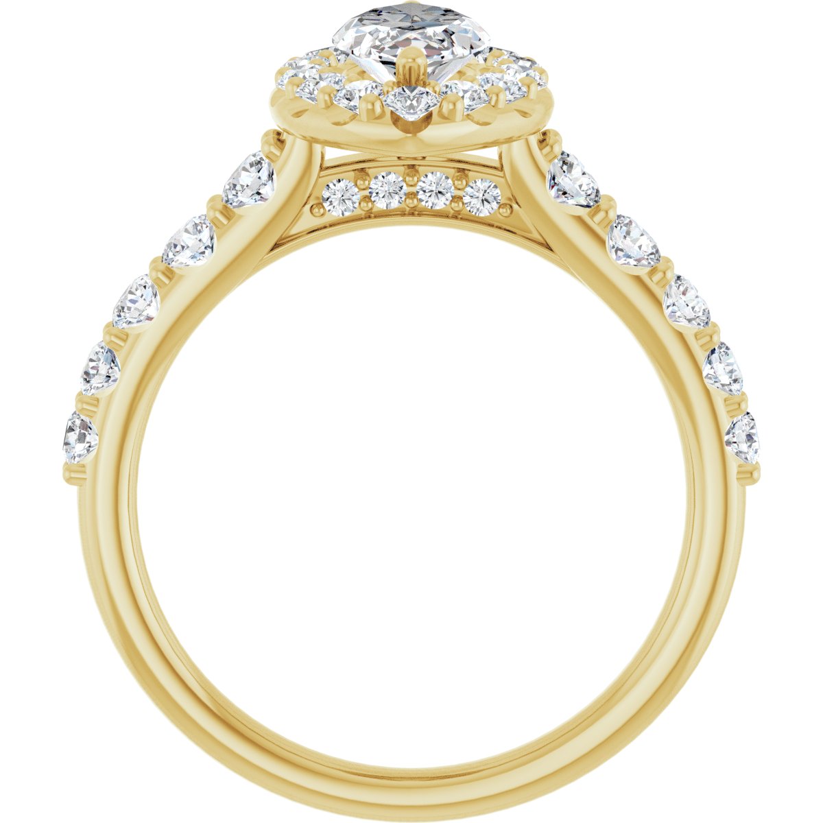 Marquise Halo-Style Engagement Ring Semi-Mount - gallery - Series 123541