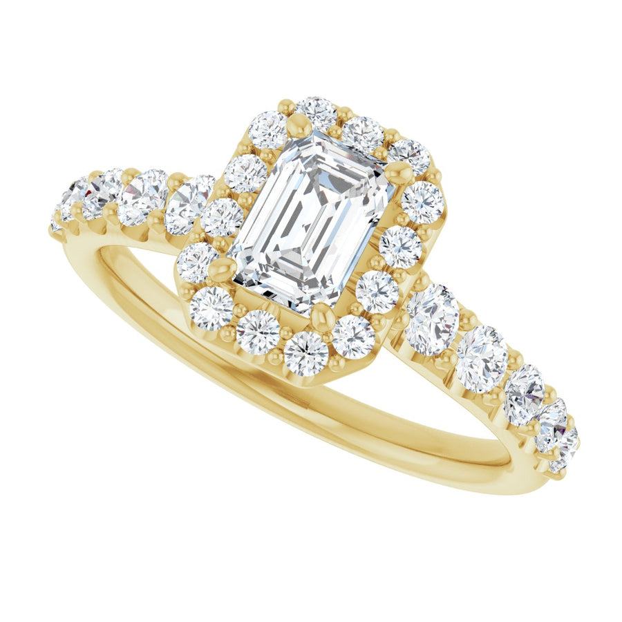 Emerald Halo-Style Engagement Ring Semi-Mount - gallery - Series 123541