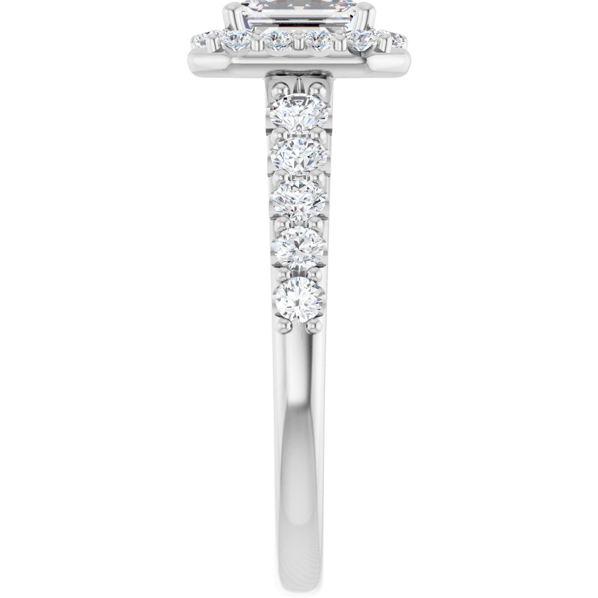 Emerald Halo-Style Engagement Ring Semi-Mount - gallery - Series 123541