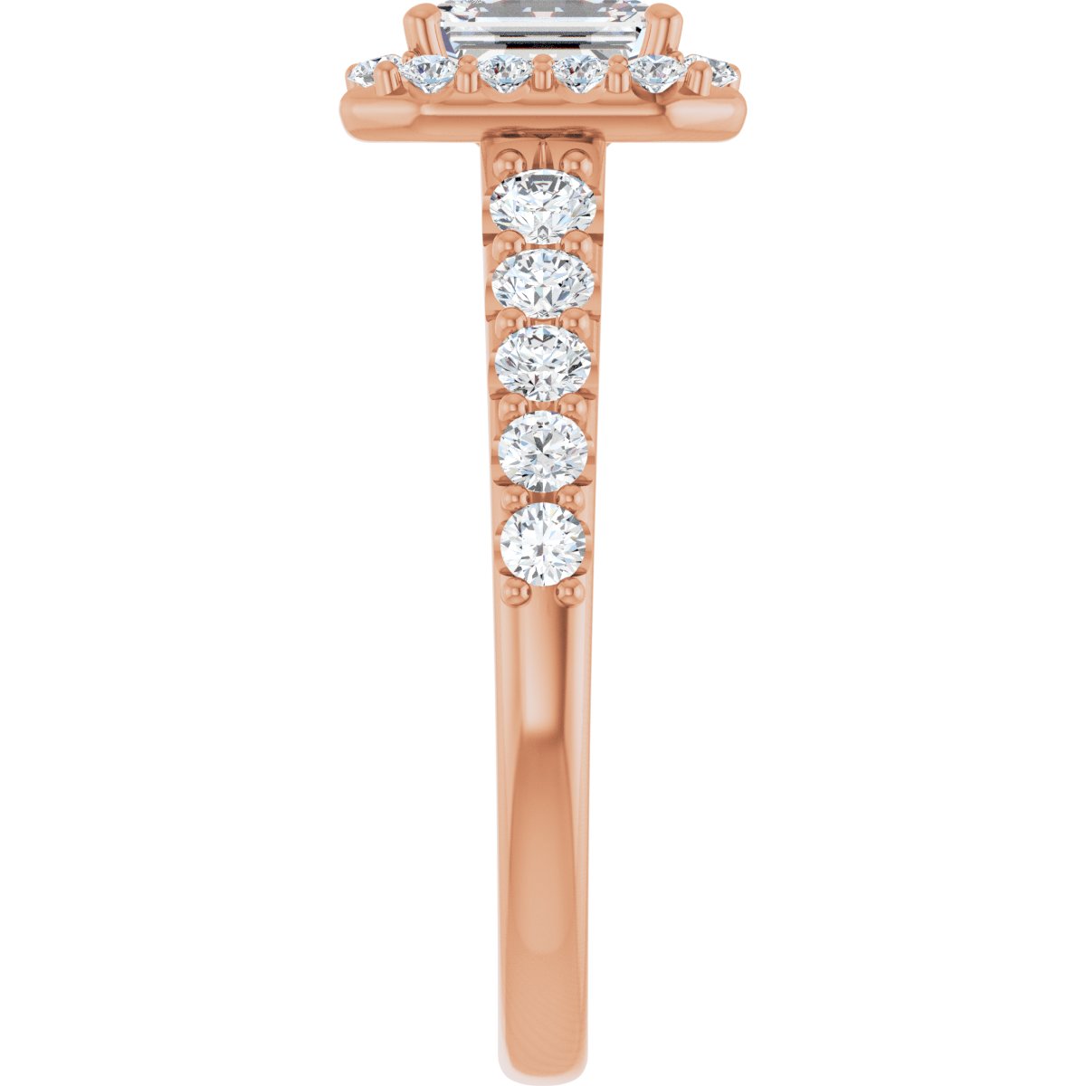 Emerald Halo-Style Engagement Ring Semi-Mount - gallery - Series 123541