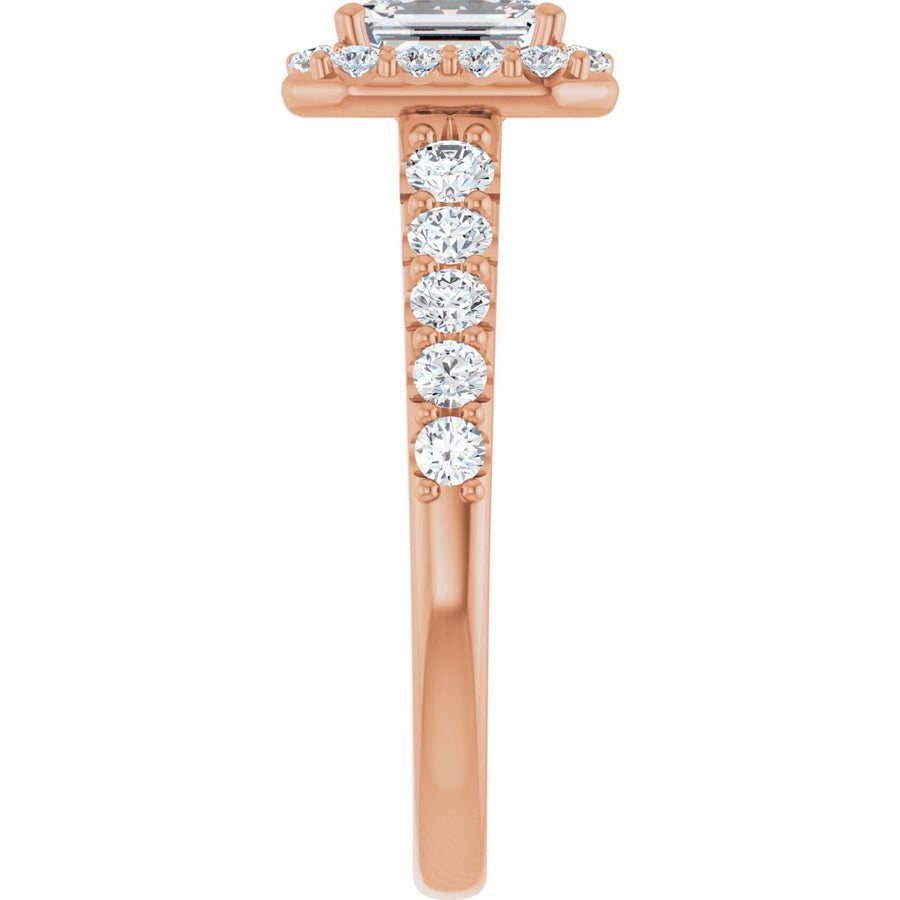 Emerald Halo-Style Engagement Ring Semi-Mount - gallery - Series 123541