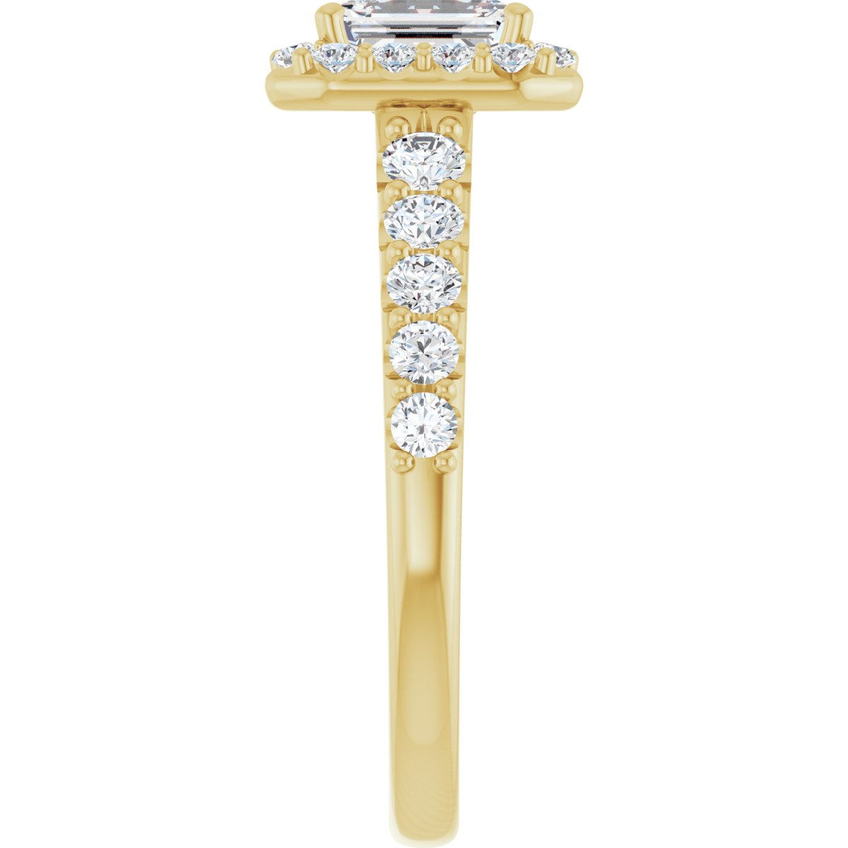 Emerald Halo-Style Engagement Ring Semi-Mount - gallery - Series 123541