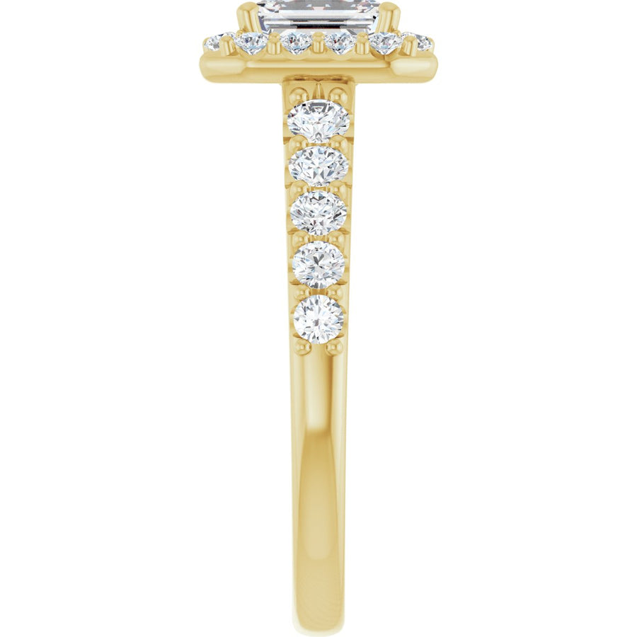 Emerald Halo-Style Engagement Ring Semi-Mount - gallery - Series 123541