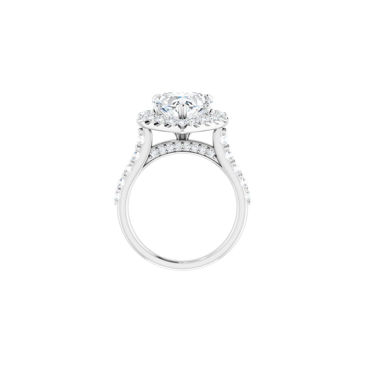 Heart Halo-Style Engagement Ring Semi-Mount - gallery - Series 123541
