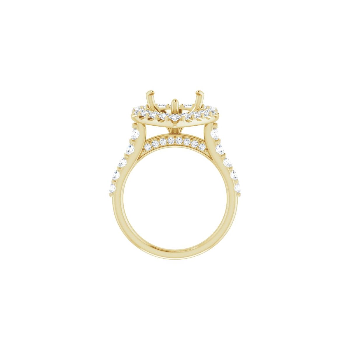 Heart Halo-Style Engagement Ring Semi-Mount - gallery - Series 123541
