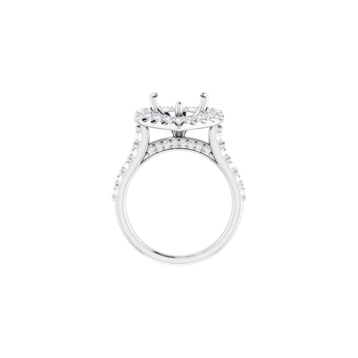 Heart Halo-Style Engagement Ring Semi-Mount - gallery - Series 123541