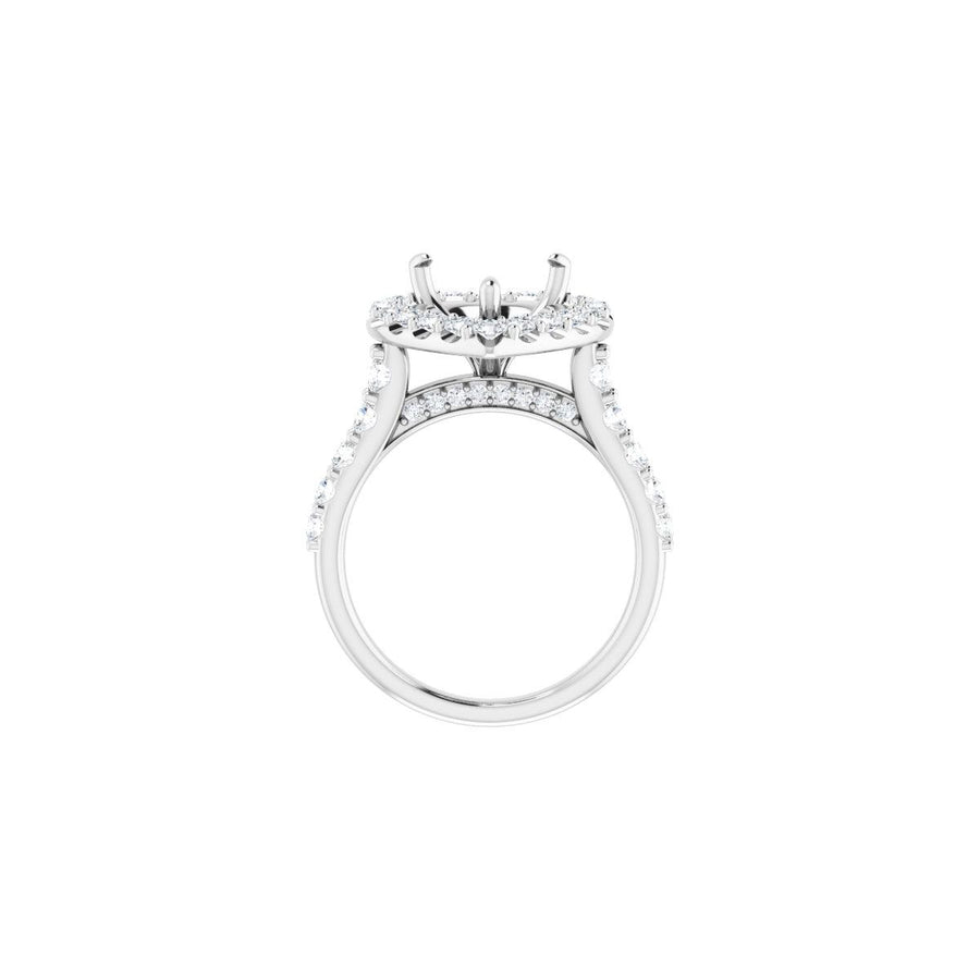 Heart Halo-Style Engagement Ring Semi-Mount - gallery - Series 123541