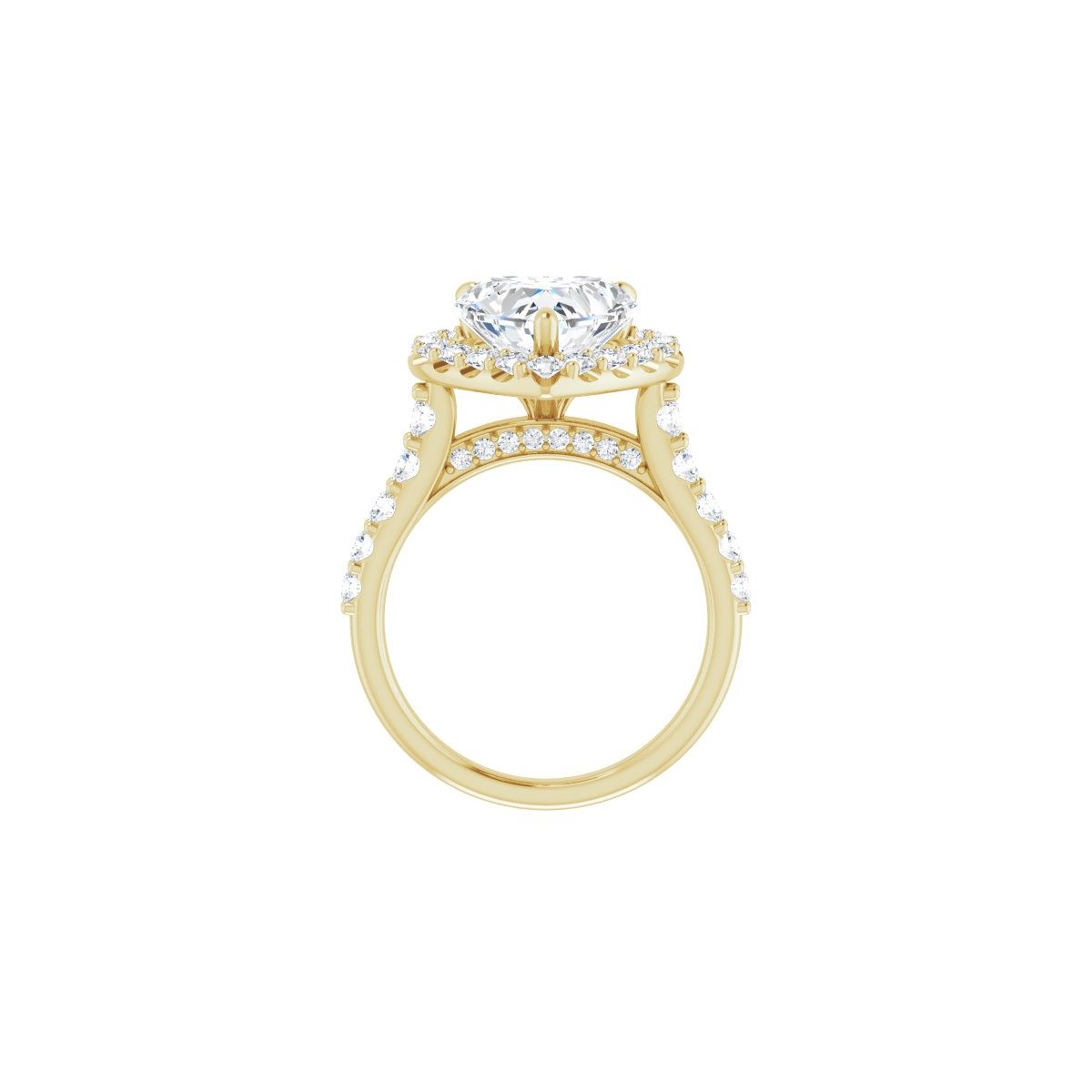 Heart Halo-Style Engagement Ring Semi-Mount - gallery - Series 123541