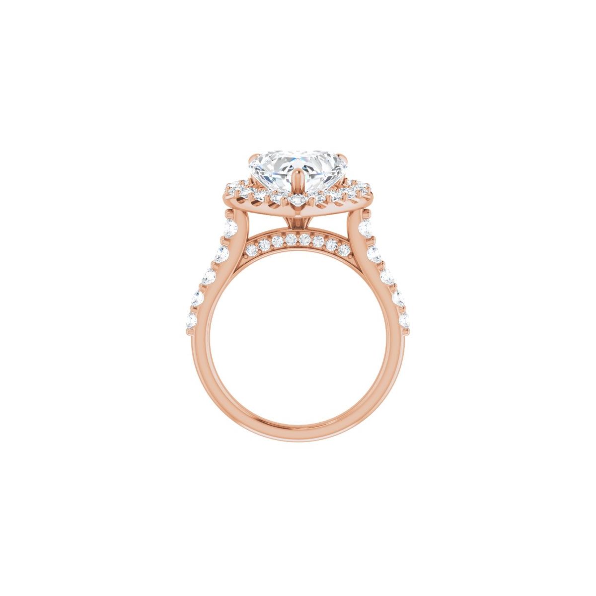 Heart Halo-Style Engagement Ring Semi-Mount - gallery - Series 123541
