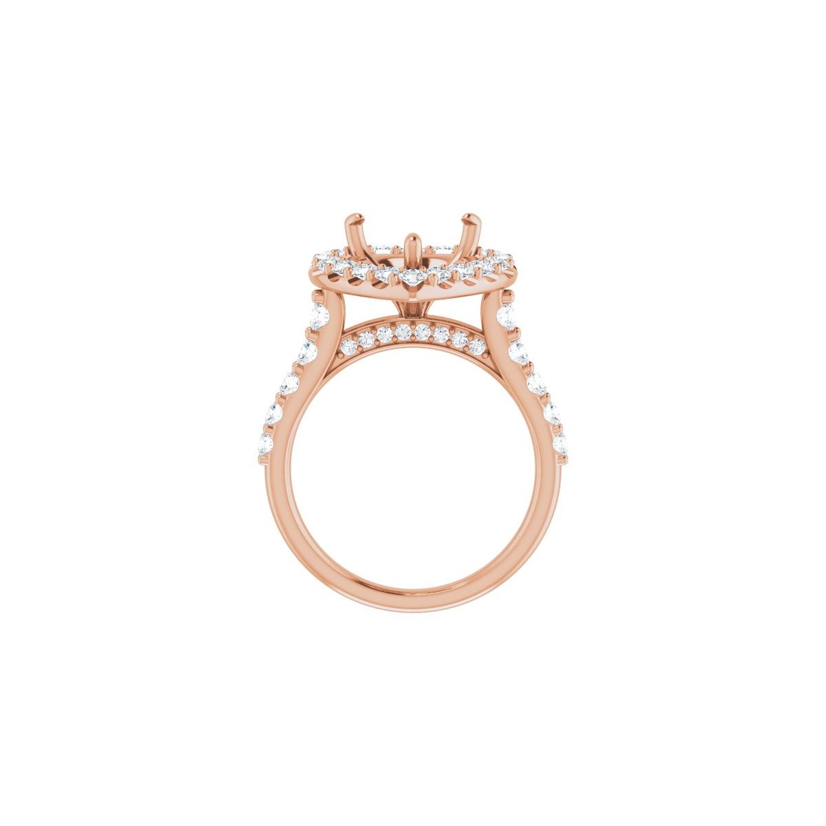 Heart Halo-Style Engagement Ring Semi-Mount - gallery - Series 123541