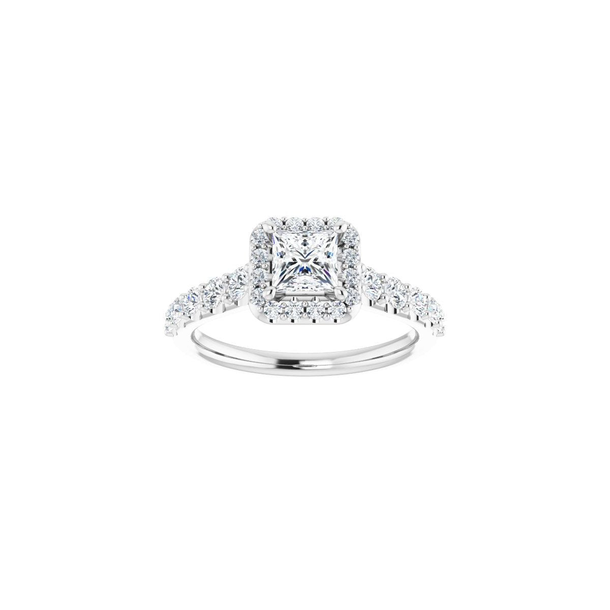 Square Halo-Style Engagement Ring Semi-Mount - gallery - Series 123541