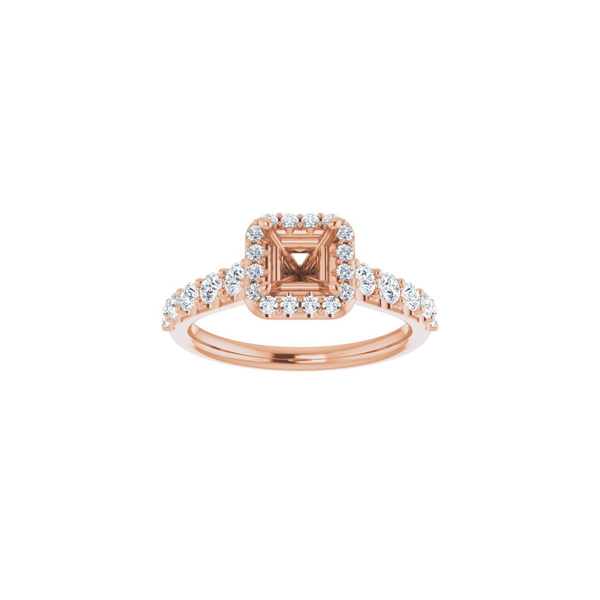 Square Halo-Style Engagement Ring Semi-Mount - gallery - Series 123541