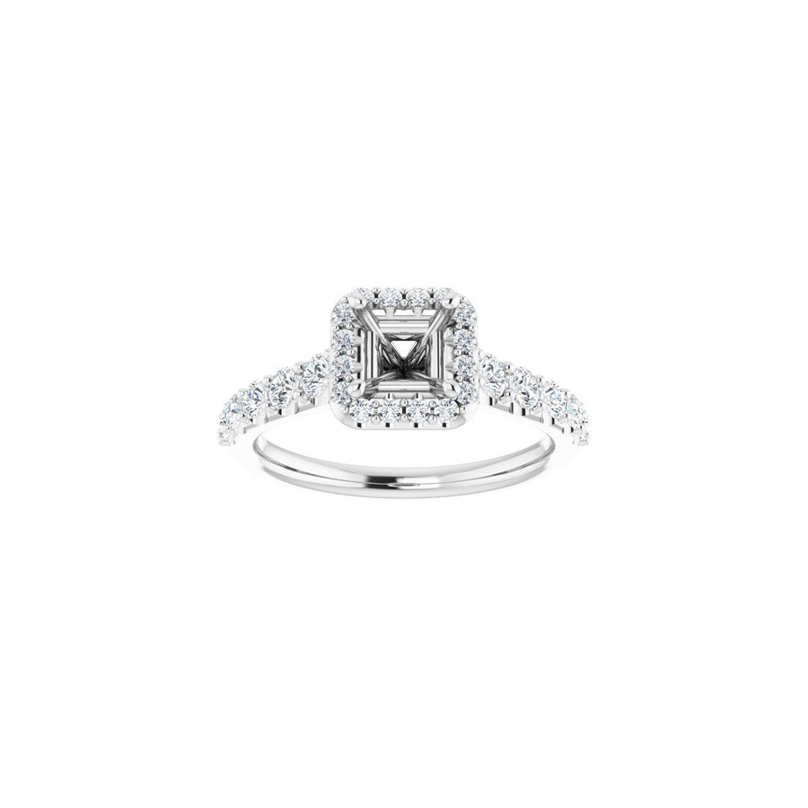 Square Halo-Style Engagement Ring Semi-Mount - gallery - Series 123541