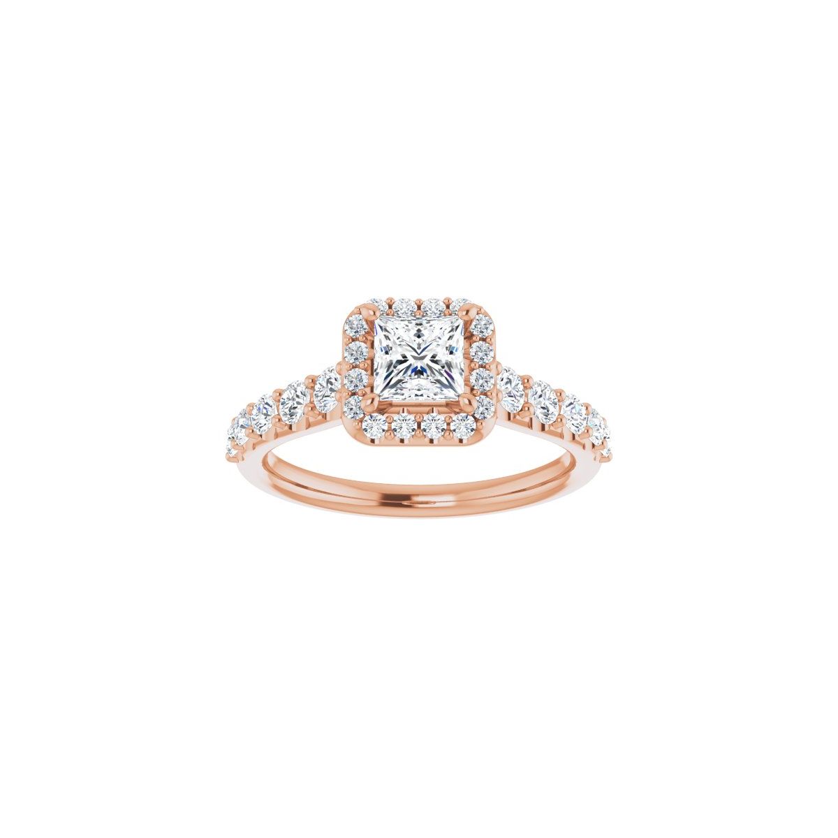 Square Halo-Style Engagement Ring Semi-Mount - gallery - Series 123541