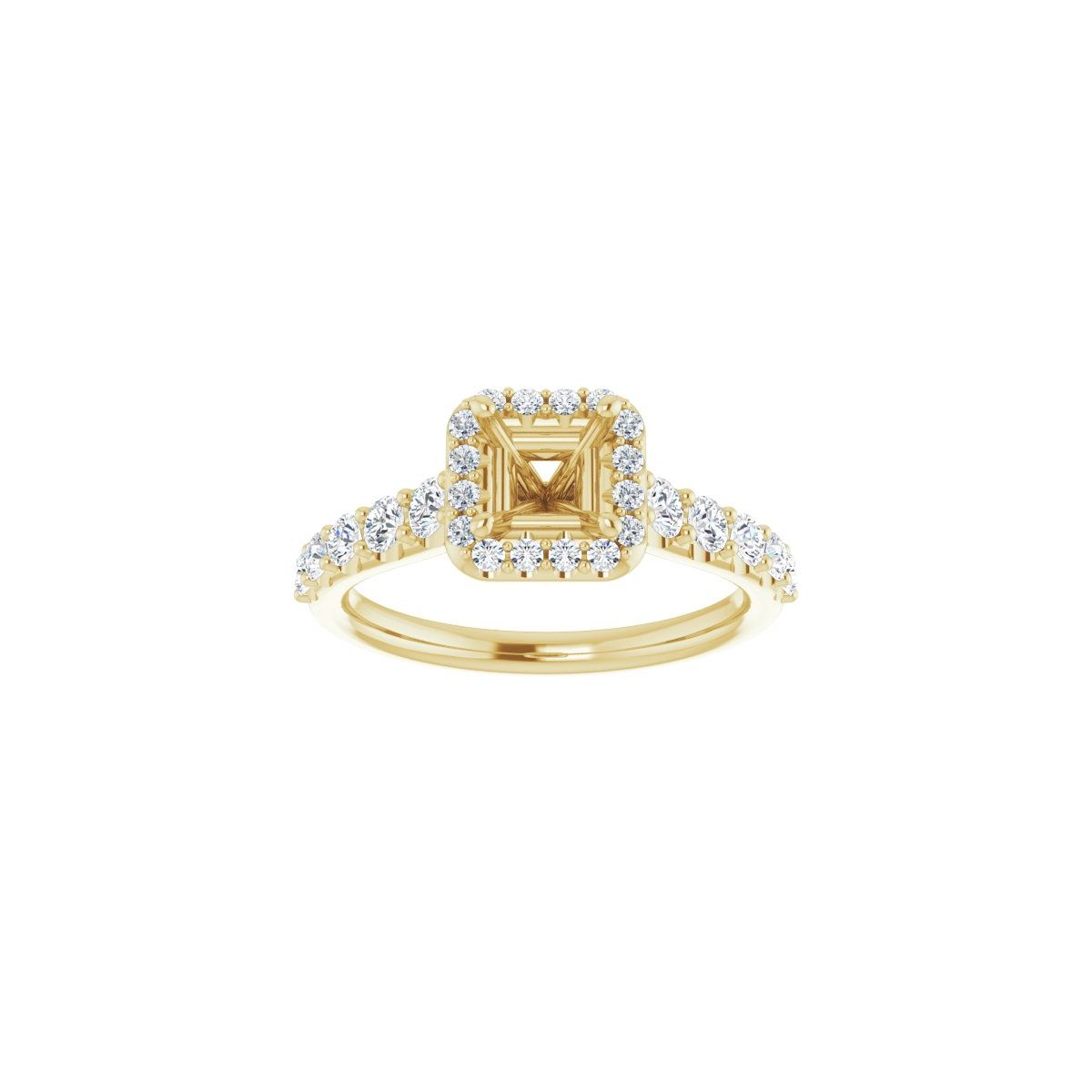Square Halo-Style Engagement Ring Semi-Mount - gallery - Series 123541