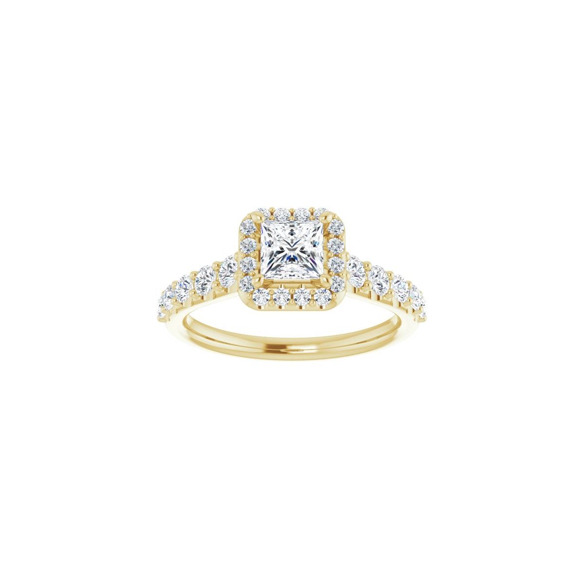 Square Halo-Style Engagement Ring Semi-Mount - gallery - Series 123541