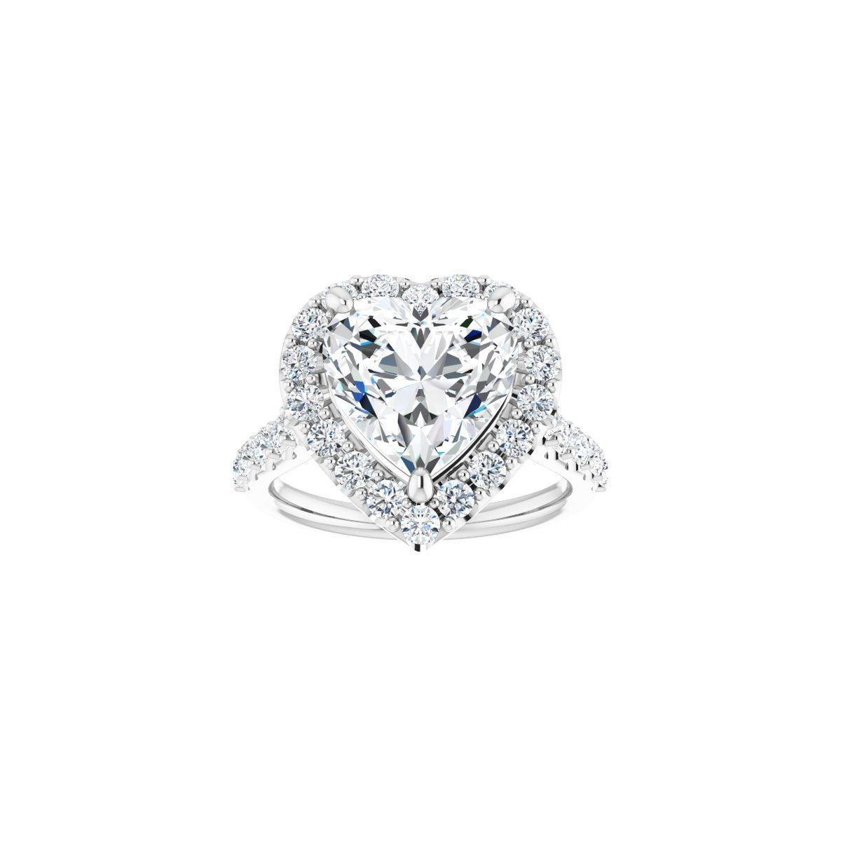 Heart Halo-Style Engagement Ring Semi-Mount - gallery - Series 123541