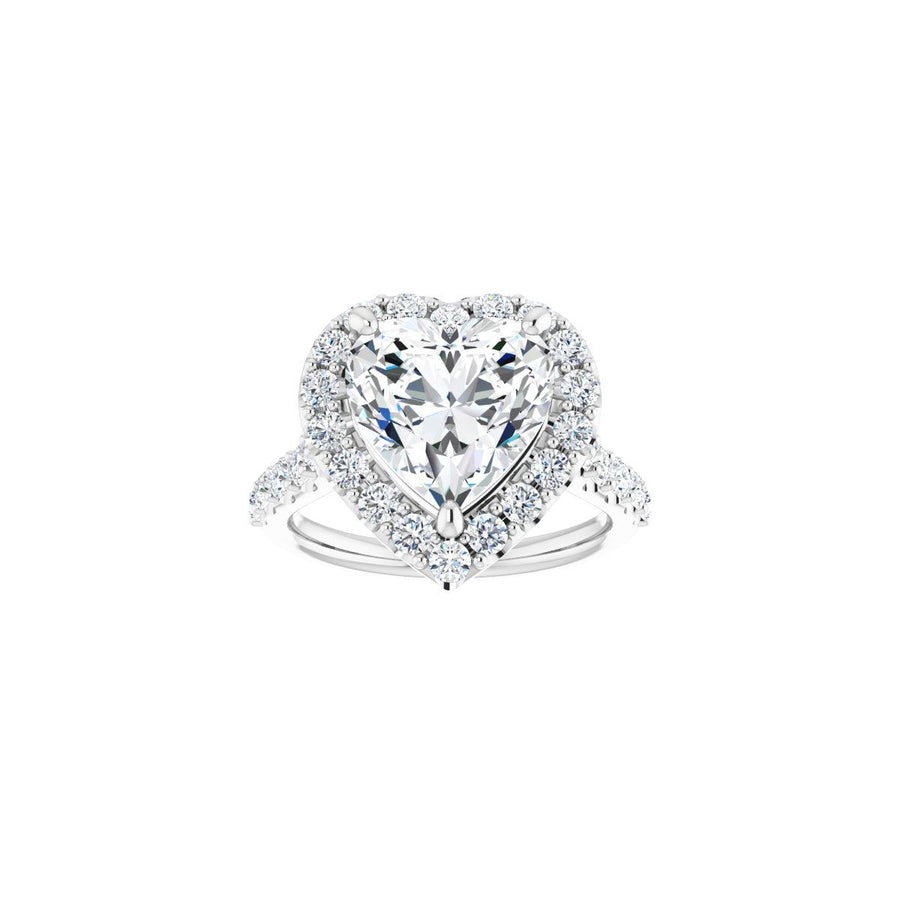 Heart Halo-Style Engagement Ring Semi-Mount - gallery - Series 123541