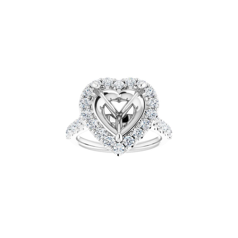 Heart Halo-Style Engagement Ring Semi-Mount - gallery - Series 123541