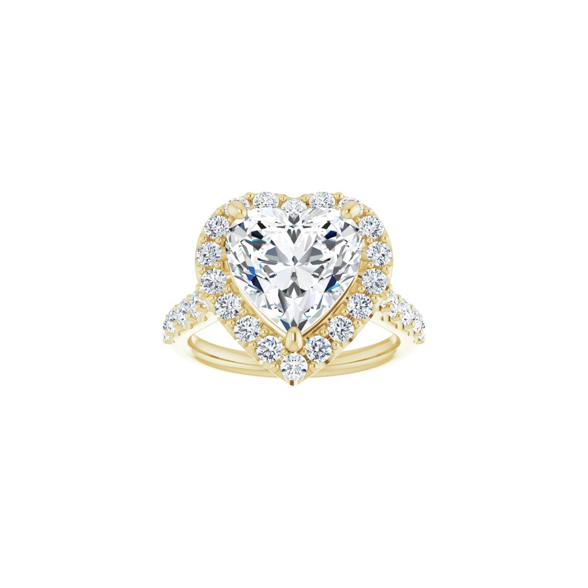 Heart Halo-Style Engagement Ring Semi-Mount - gallery - Series 123541