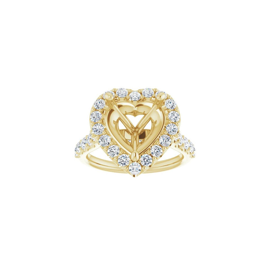 Heart Halo-Style Engagement Ring Semi-Mount - gallery - Series 123541