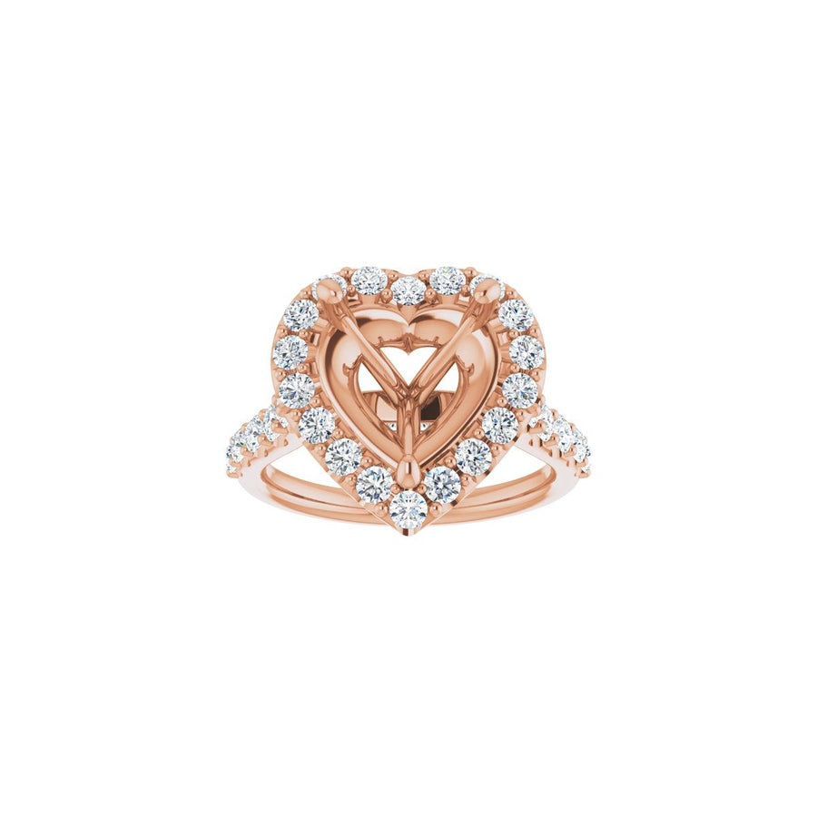 Heart Halo-Style Engagement Ring Semi-Mount - gallery - Series 123541